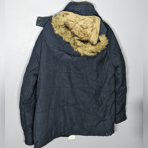 NEW Yozai Men's Winter Jacket Military Warm Fleece Coat Detachable Hood XL blue - Picture 6 of 6